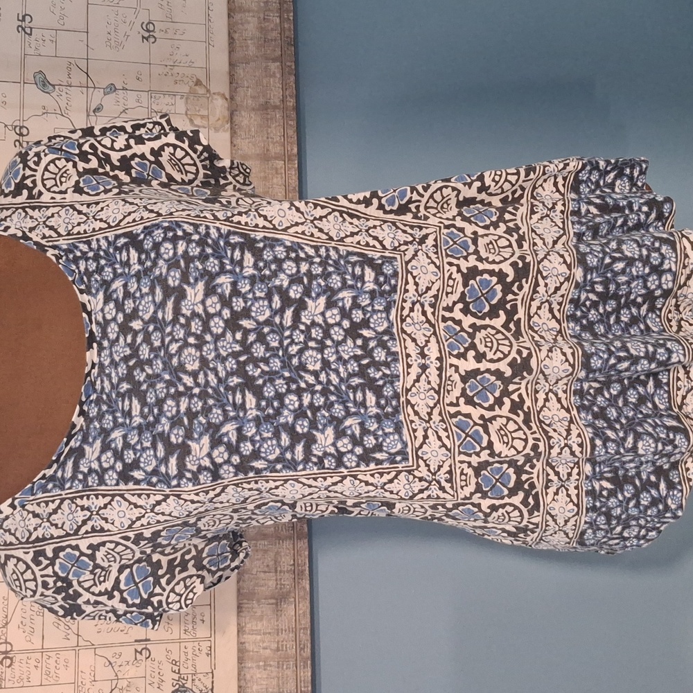 Lucky Brand Blue and White Patterned Shirt